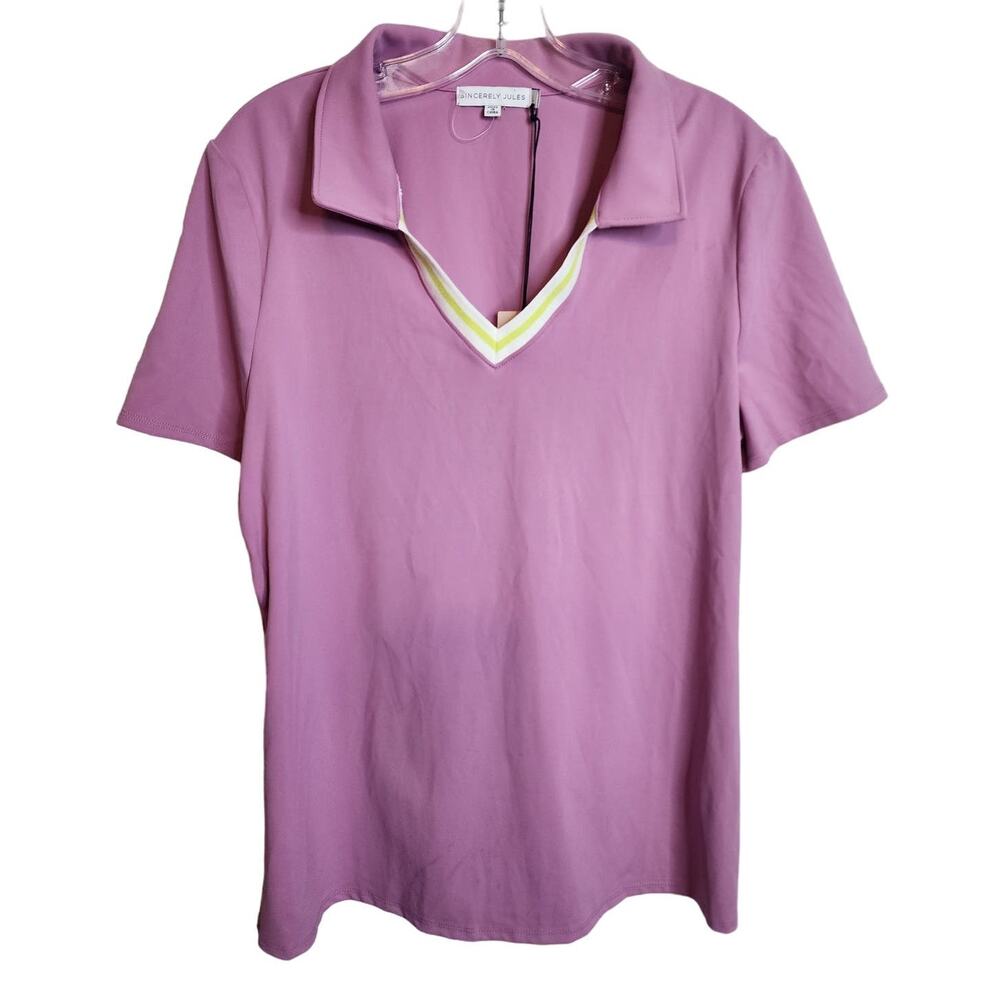 Sincerely Jules Lilac Tennis Shirt, Large, NWT
